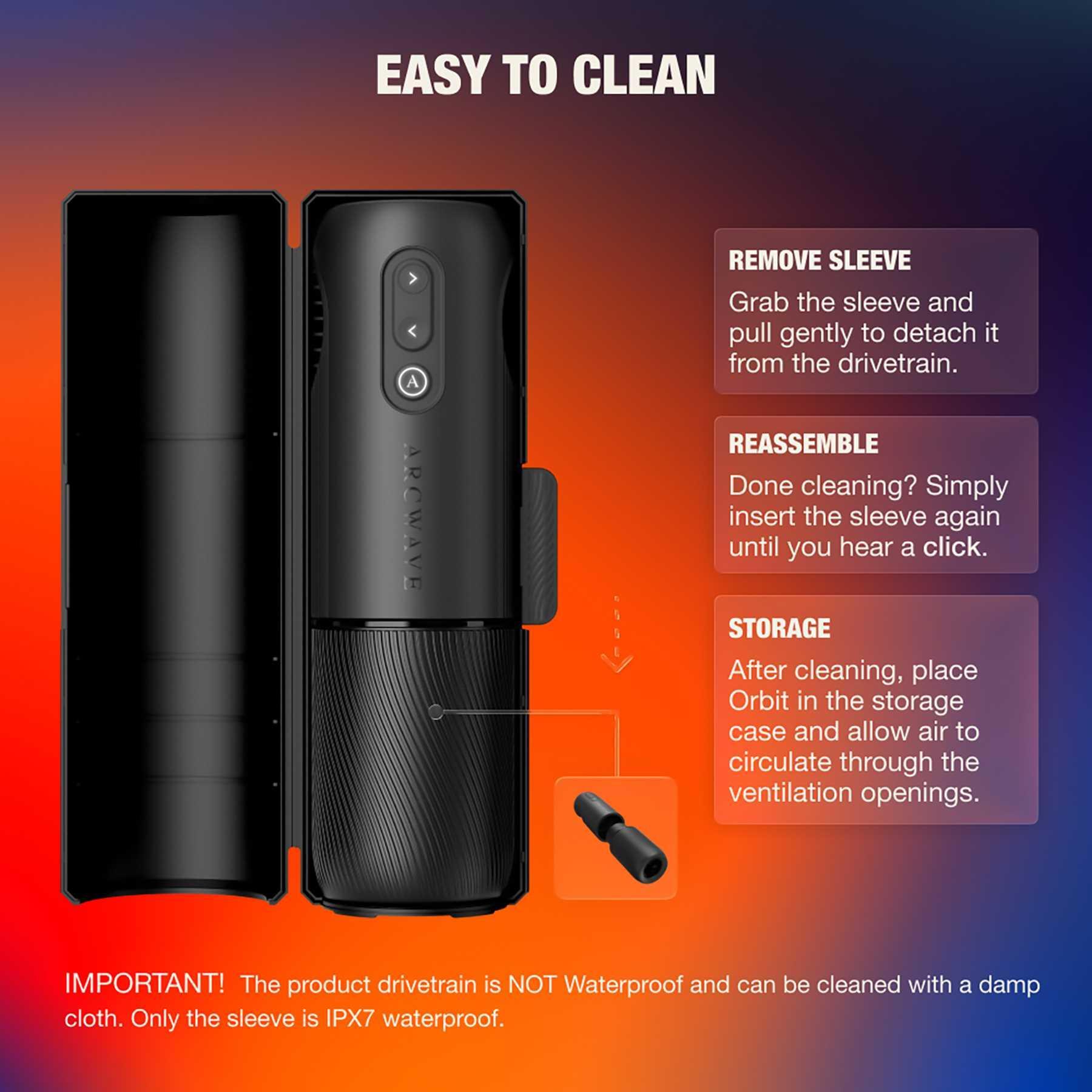 Arcwave Orbit Masturbator easy to clean