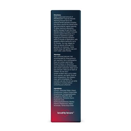 Promescent Feel the warmth warming arousal gel side of box