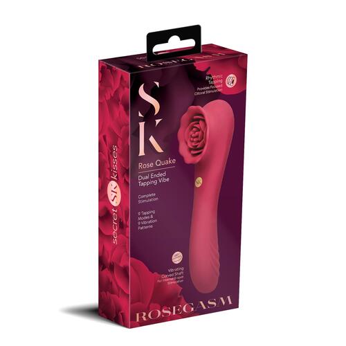 Secret Kisses Rosegasm Rose Quake Dual Ended Tapping Vibrator view 4