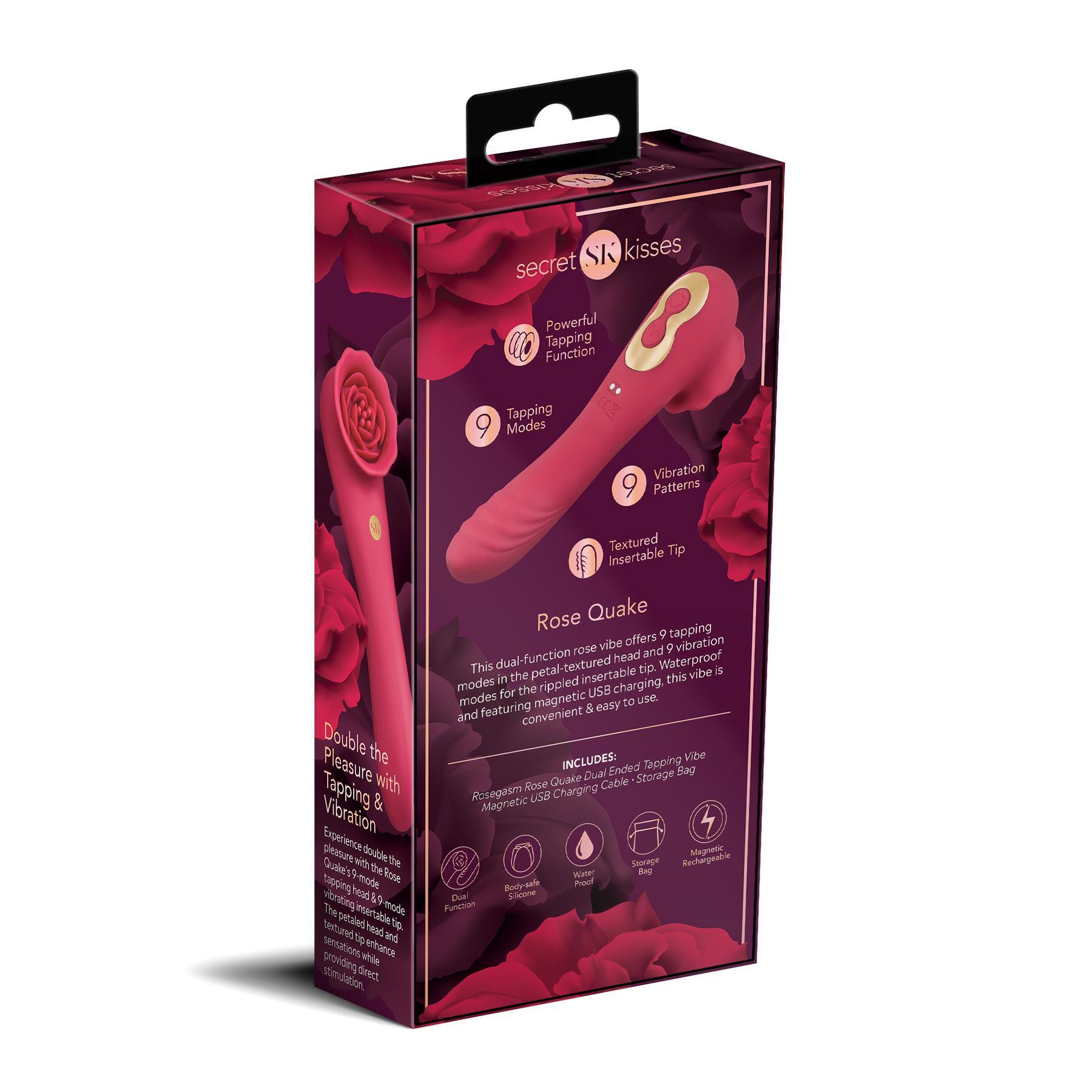 Secret Kisses Rosegasm Rose Quake Dual Ended Tapping Vibrator view 5