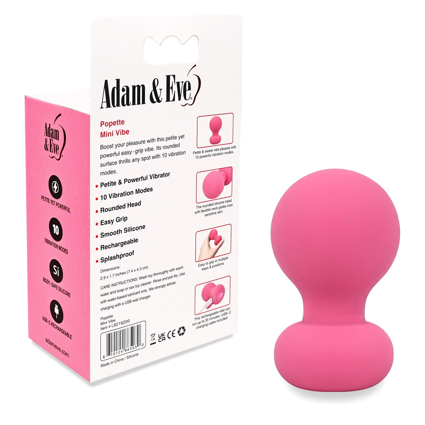 Adam & Eve Popette Mini Vibe - Product and Packaging - Back