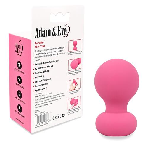 Adam & Eve Popette Mini Vibe - Product and Packaging - Back