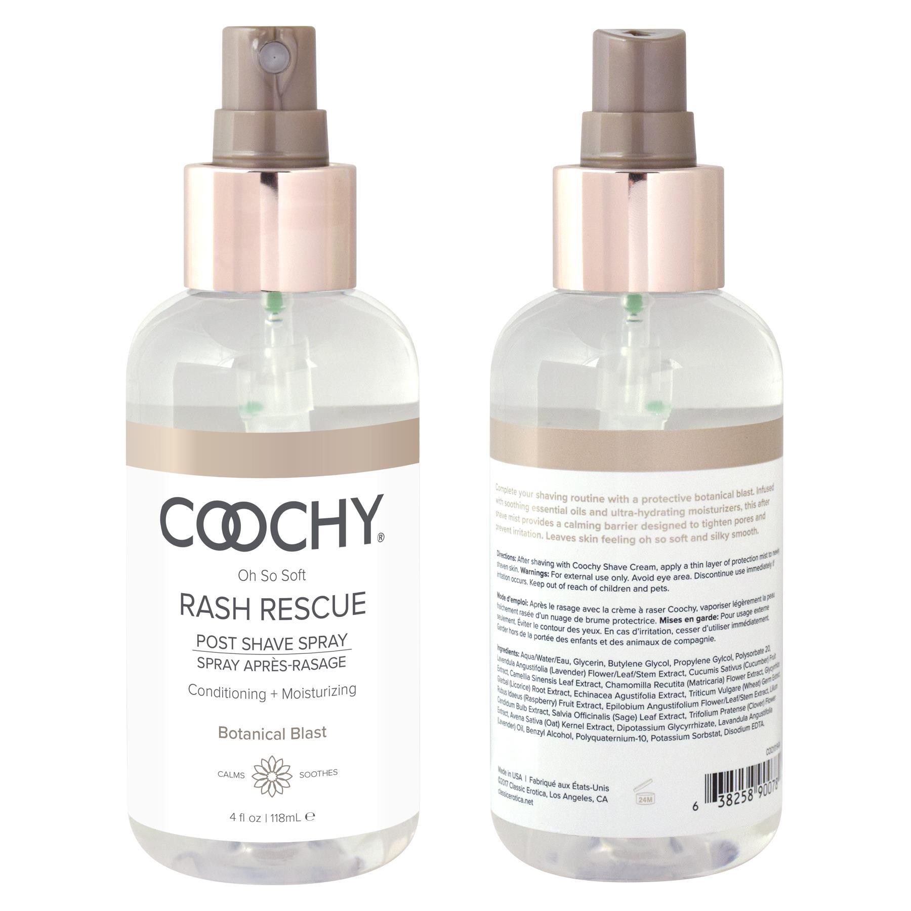 oochy After Shave Protection Mist FRONT & back of BOTTLE