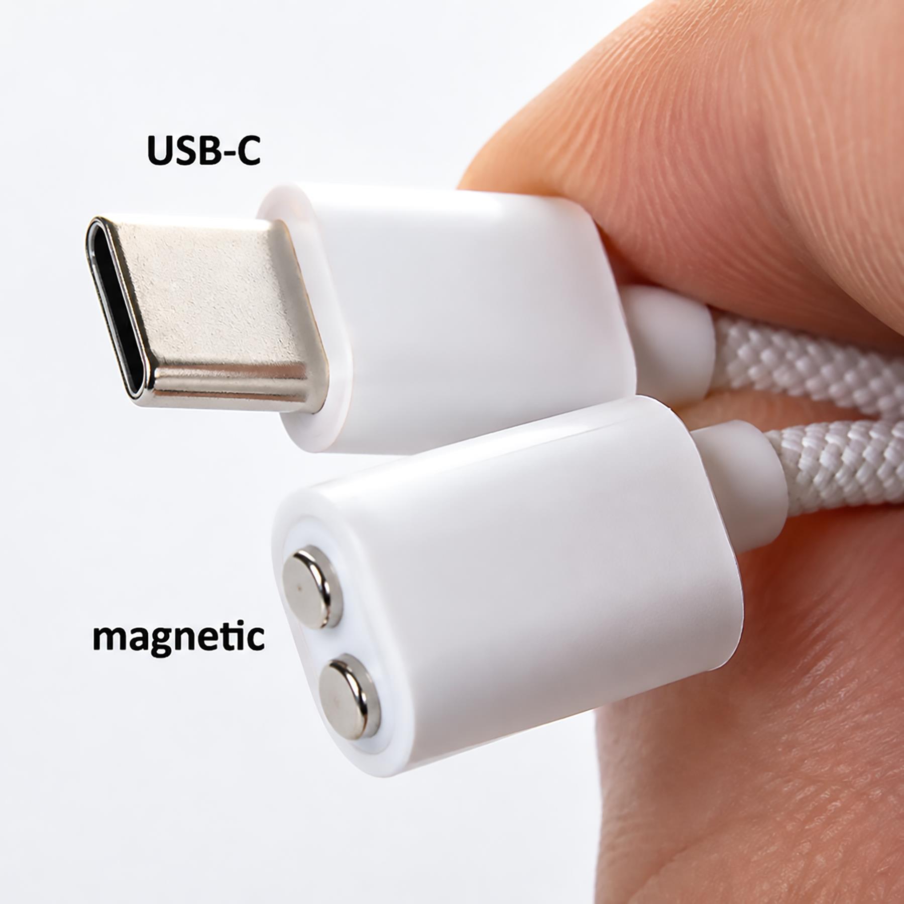 Groovy Glow Ups Wavie Dual Stimulating Vibrator - Close Up on Charging Cable (USB-C and Magnetic Por