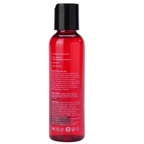 Adam & Eve Essentia Intimate Waterbased Lube - Side of Bottle with Instructions