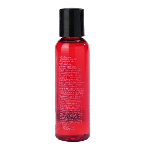 Adam & Eve Essentia Ultra Smooth Silicone Lubricant - Side of Bottle with Instructions