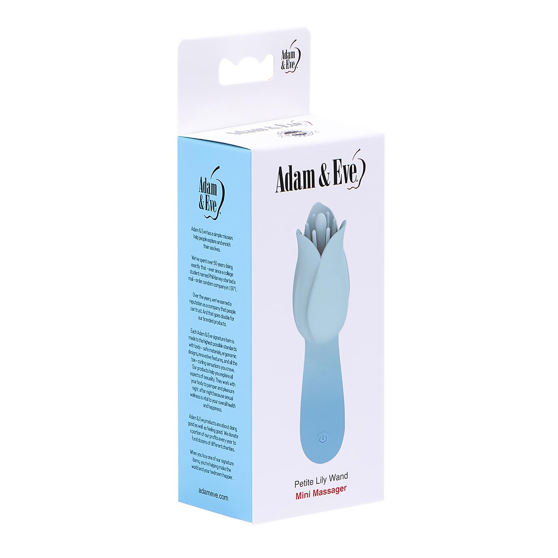Adam & Eve Petite Lily Mini Wand Massager - Packaging
