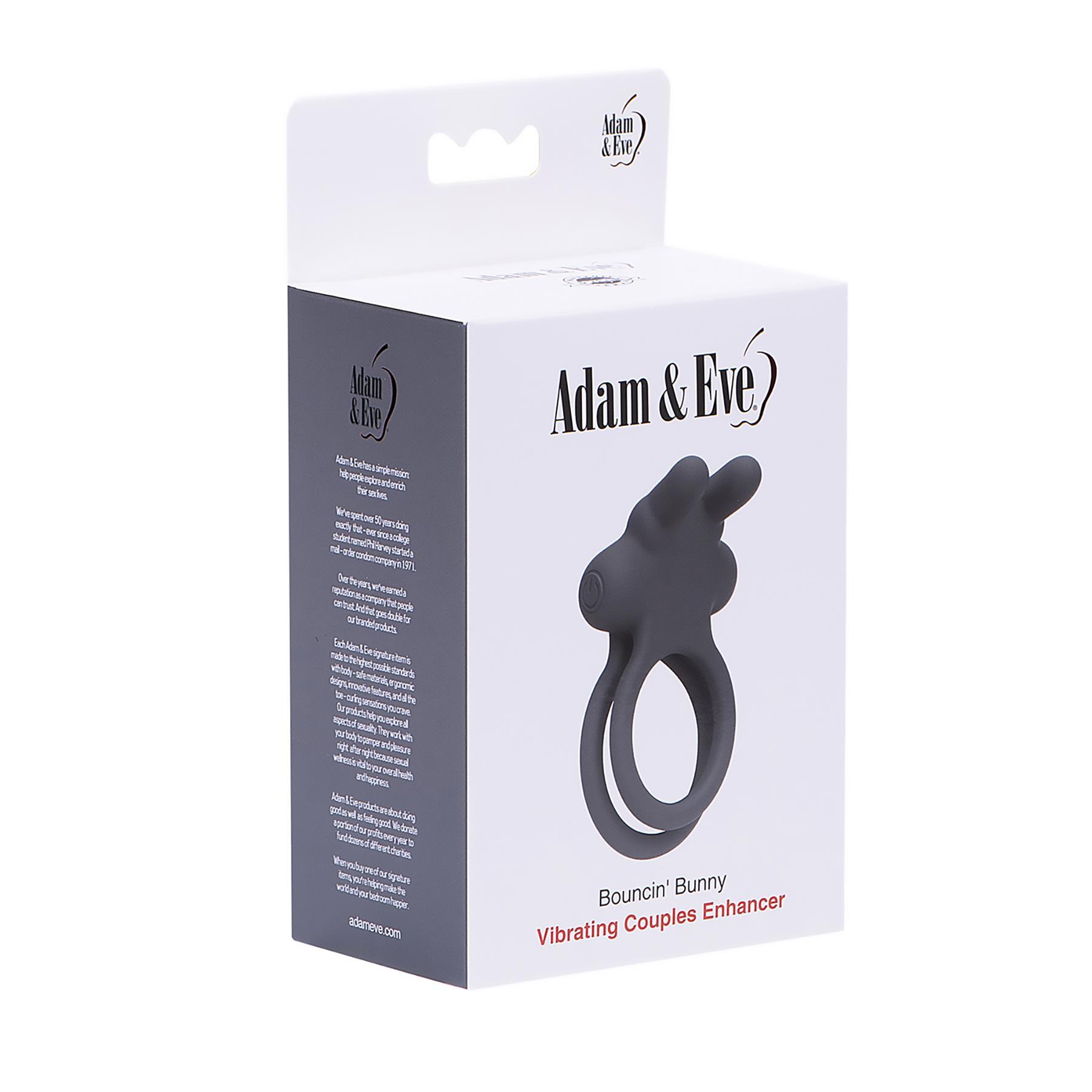 Adam & Eve Bouncin' Bunny Vibrating Couples Enhancer - Packaging - Gray