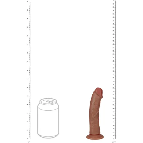 RealRock Curved 6 Inch Vibrating Dildo color brown view 2
