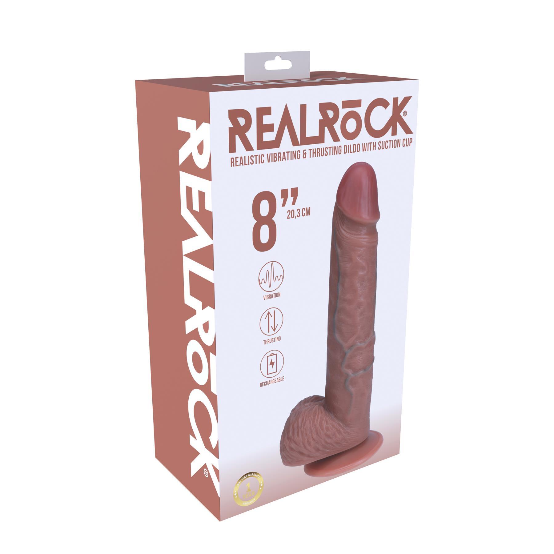 RealRock 8 Inch Thrusting Dildo color brown view 5
