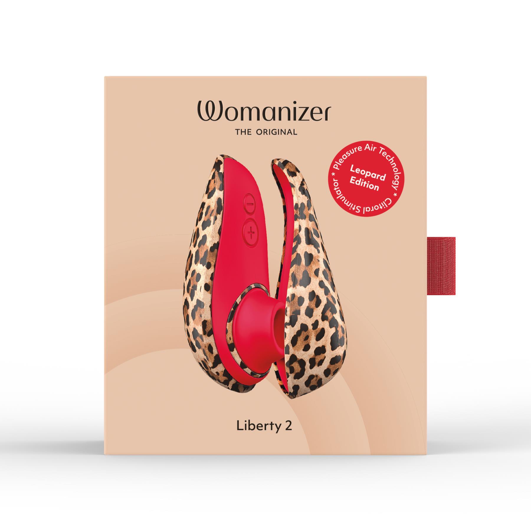 Womanizer Liberty 2 Pleasure Air Clitoral Stimulator color leopard package