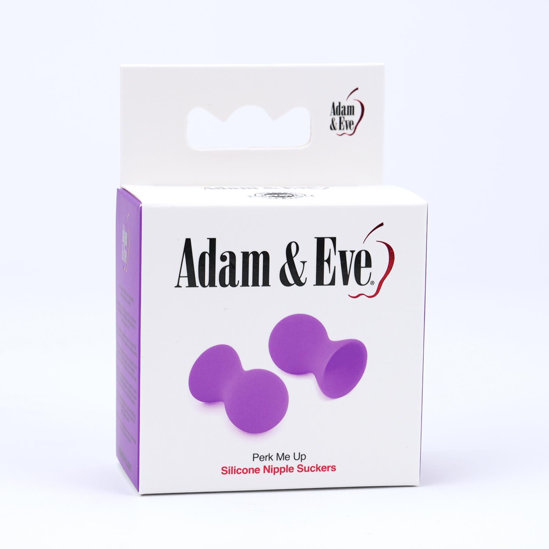 Adam & Eve Perk Me Up Nipple Suckers - Packaging Shot - Purple