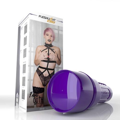 Fleshlight Fatal Goth Goth Gobbler Mouth packaging with case on side